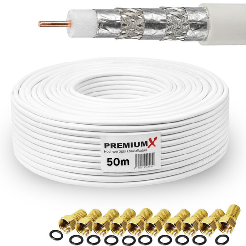 Premiumx 50m koaxialkabel - premiumx,